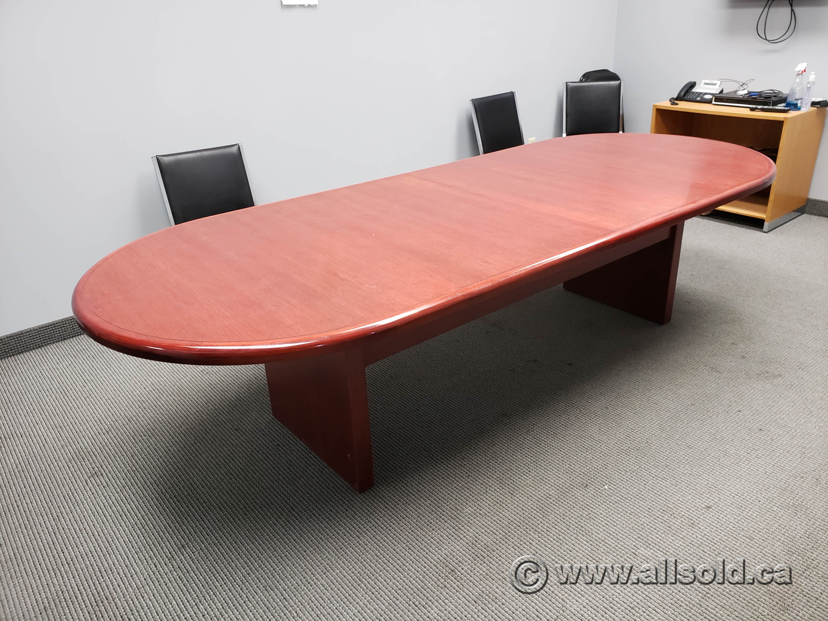 Mahogany Racetrack 10 Foot Boardroom Table Allsold.ca Buy & Sell